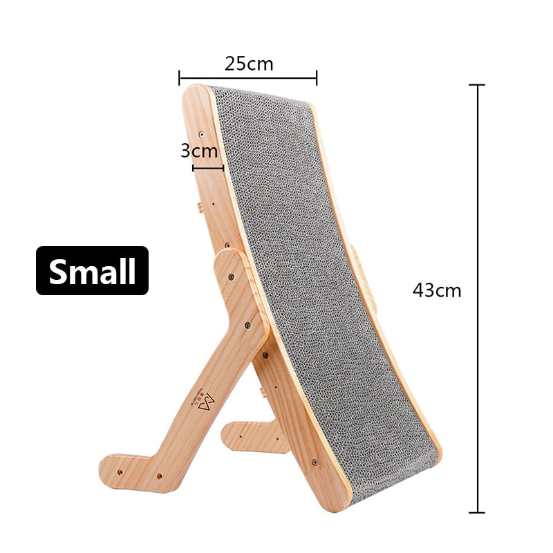 Wooden Cat Scratcher Scraper Detachable Lounge Bed