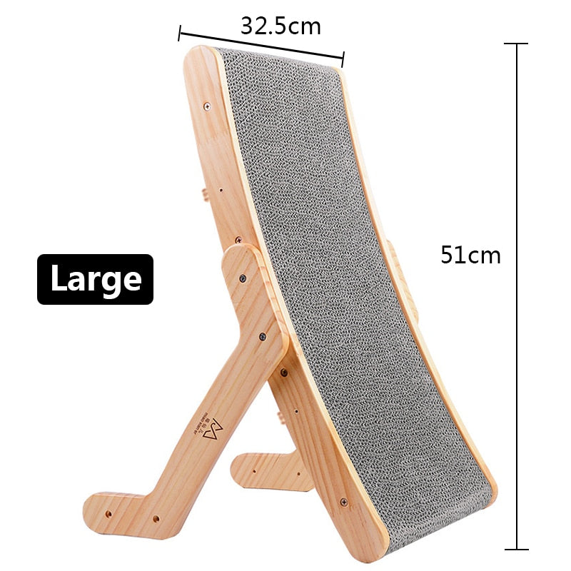 Wooden Cat Scratcher Scraper Detachable Lounge Bed