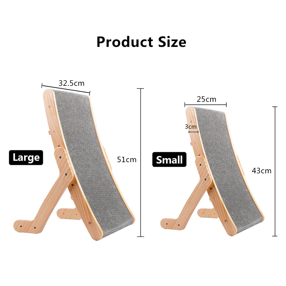 Wooden Cat Scratcher Scraper Detachable Lounge Bed