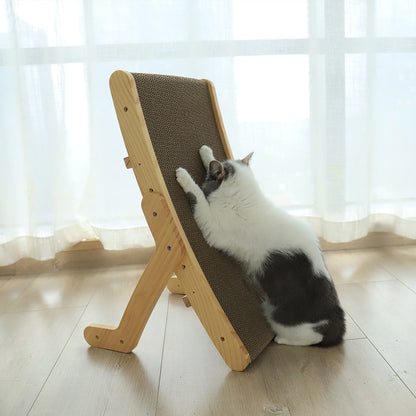 Wooden Cat Scratcher Scraper Detachable Lounge Bed